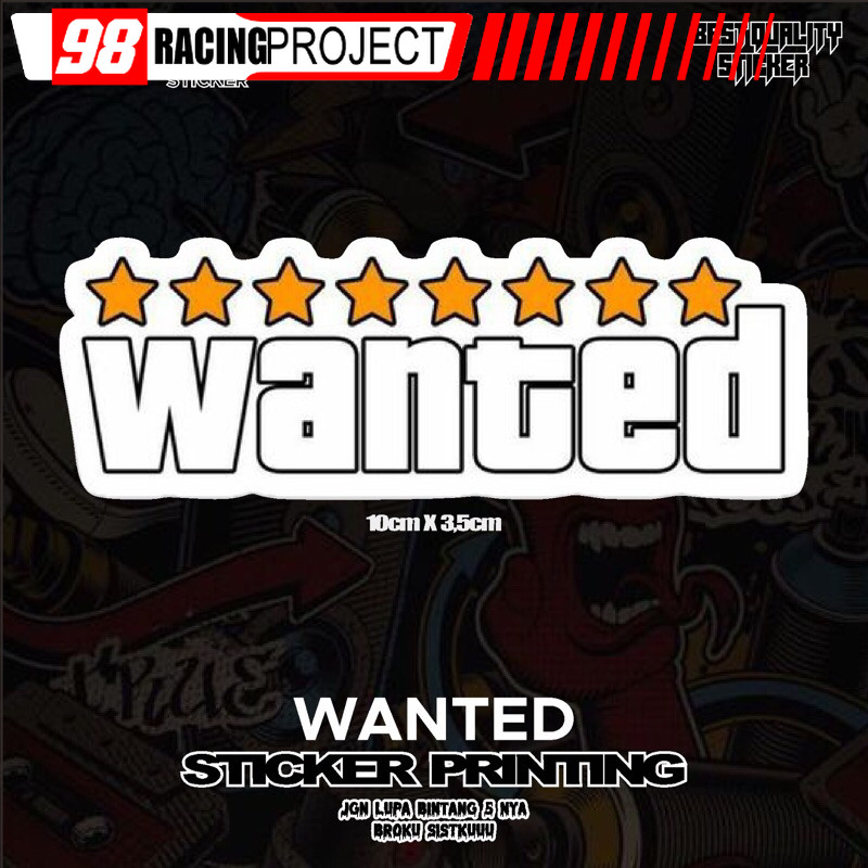 STICKER STIKER PRINTING GTA WANTED GAME|STICKER KACA|STICKER CASH|STICKER VIRAL