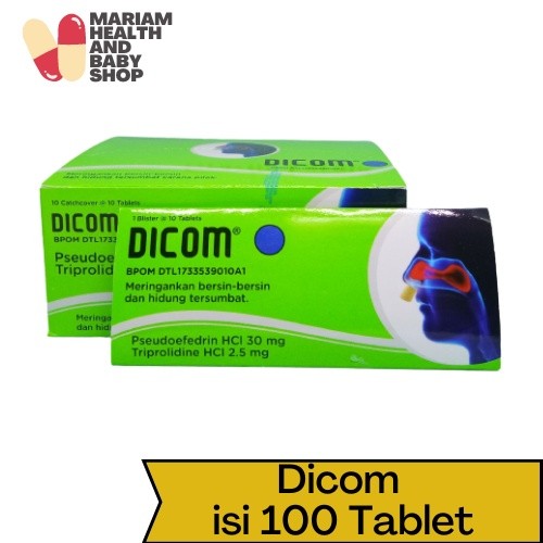 Dicom Box Isi 100 Tablet | Dicom Tablet | Obat Bersin-Bersin | Obat Flu | Hidung Tersumbat