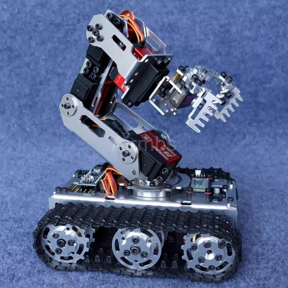 Metal Mobile Tank assis with Robotic Arm Claw Robot Car Arduino 20KG gital Servomotor Y Maker Compet