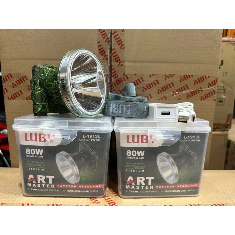 TERMURAH senter kepala Luby L1913L L1913L 80w 80watt cahaya putih L1913 L L 1913L