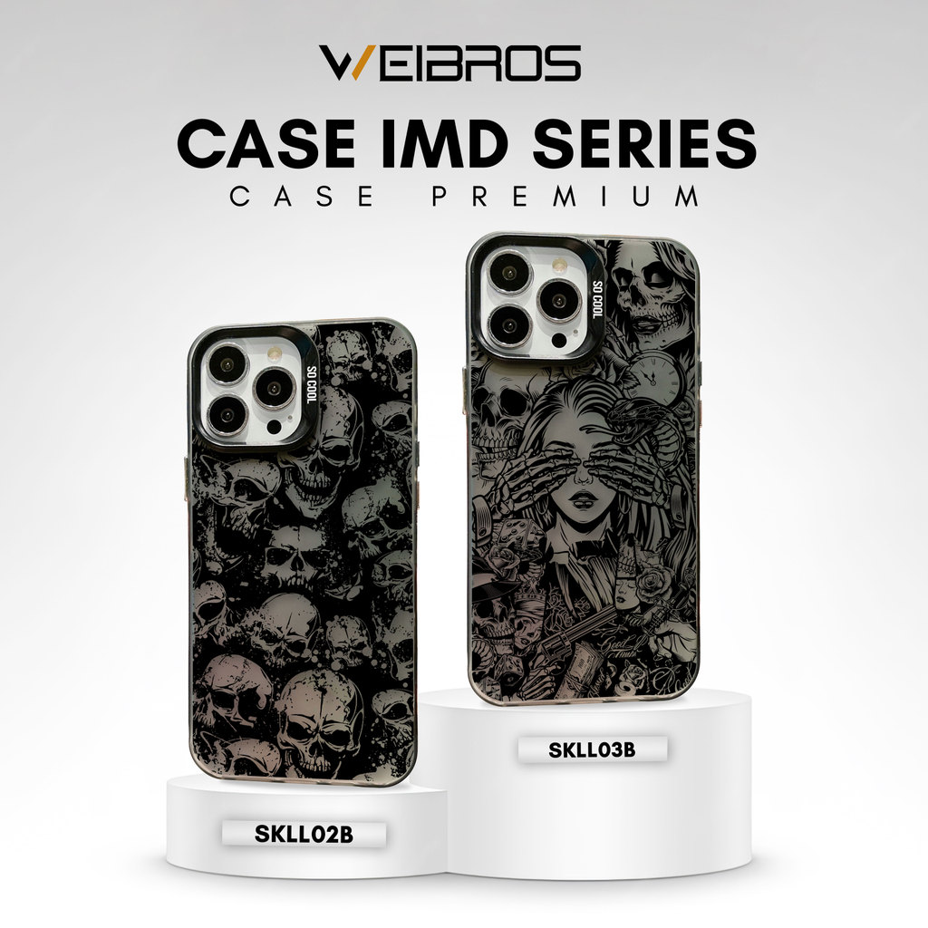 WEIBROS CASE VIVO Y01 Y01A Y02 Y02T Y03 Y100 5G Y12 Y15 Y15S Y17 CASING IMD BLACK BOLD SKULL