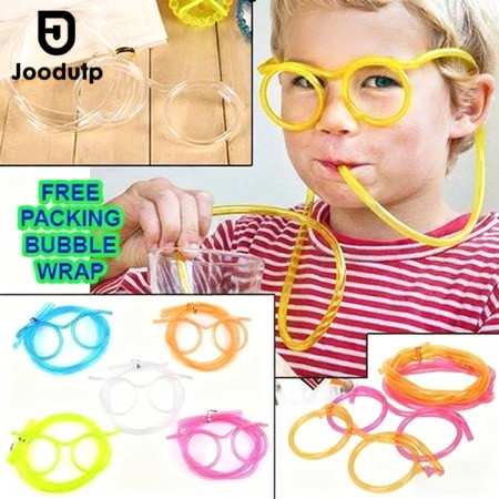 JOODUTP Sedotan Kacamata Unik Bentuk Bulat/ Straw Glasses/ Sedotan Kaca Mata Viral Lucu Minuman Keki