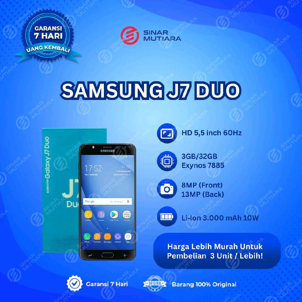 SAMSUNG J7 DUO 3/32 GB HP SECOND ORIGINAL SINAR MUTIARA CELL