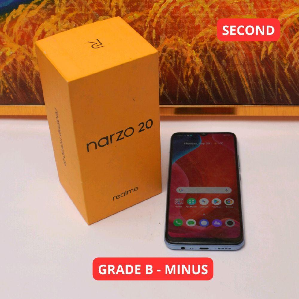 REALME NARZO 20 4/64 GB GRADE B - MINUS HP SECOND ORIGINAL SINAR MUTIARA CELL