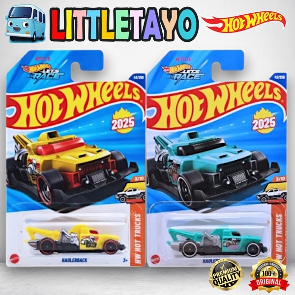 Hot Wheels Haulerback Truck Towing Derek Kuning Hijau Tosca