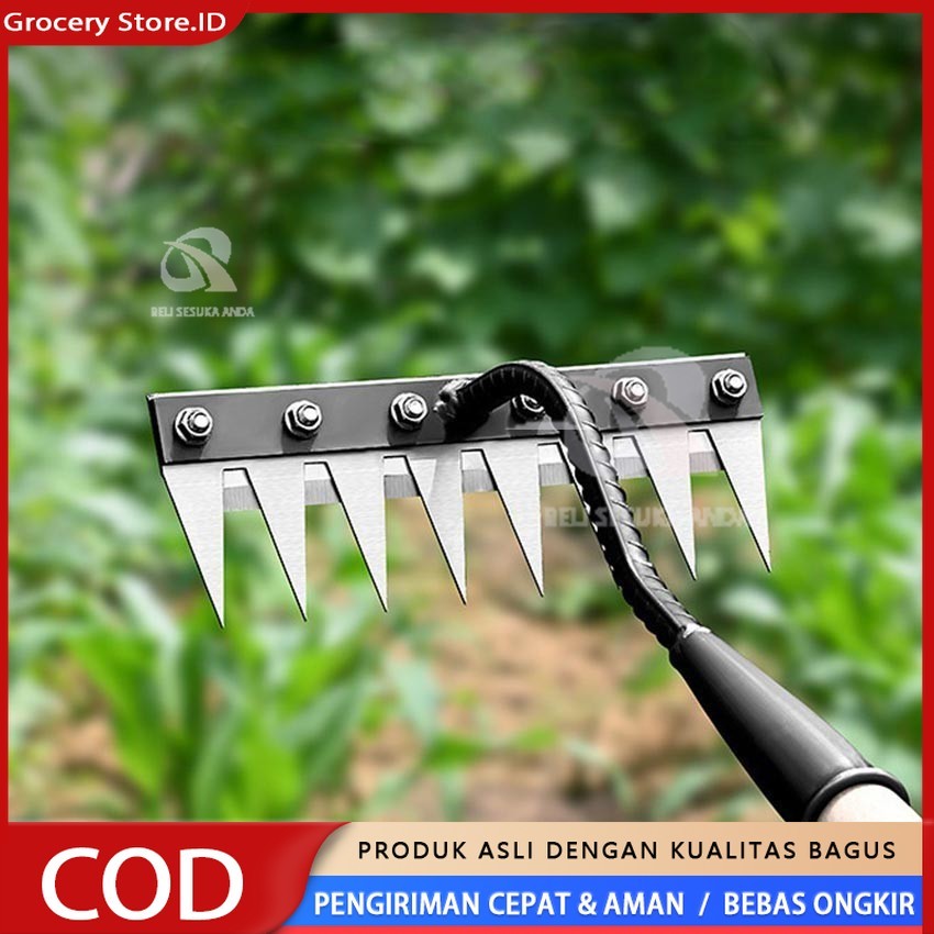Pacul Cangkul Besi Baja Awet Cangkul Garuk Pacul Cadong Besi Baja Baja Besi Gigi 5/7 Rake Cangkul Pe