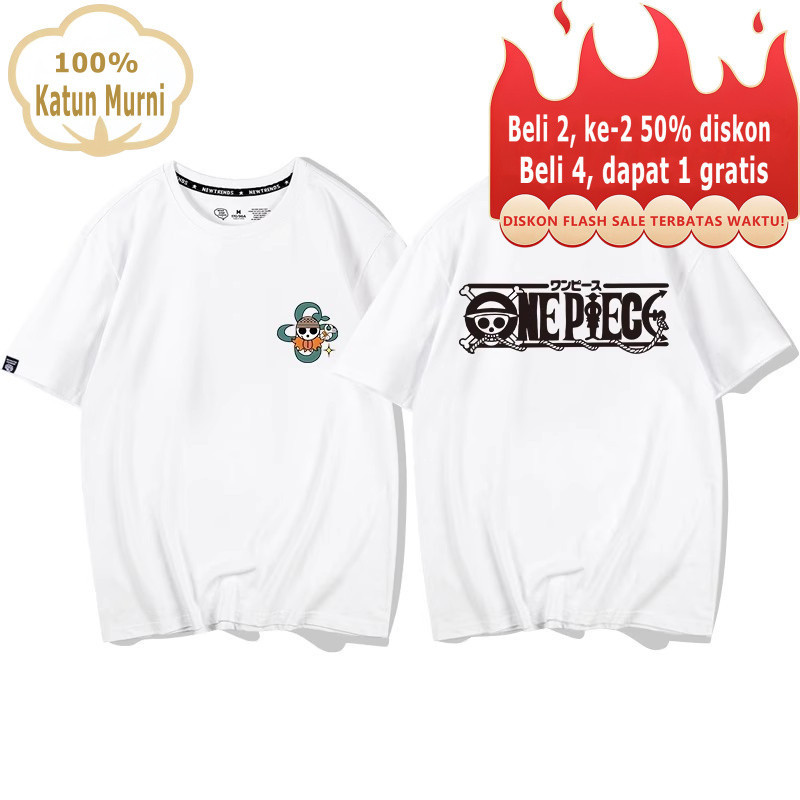 "HARGA MURAH'Kaos Polos Wanita Pria Karakter Kartun One Piece demi Keadilan Bendera Nami-KatunCOD