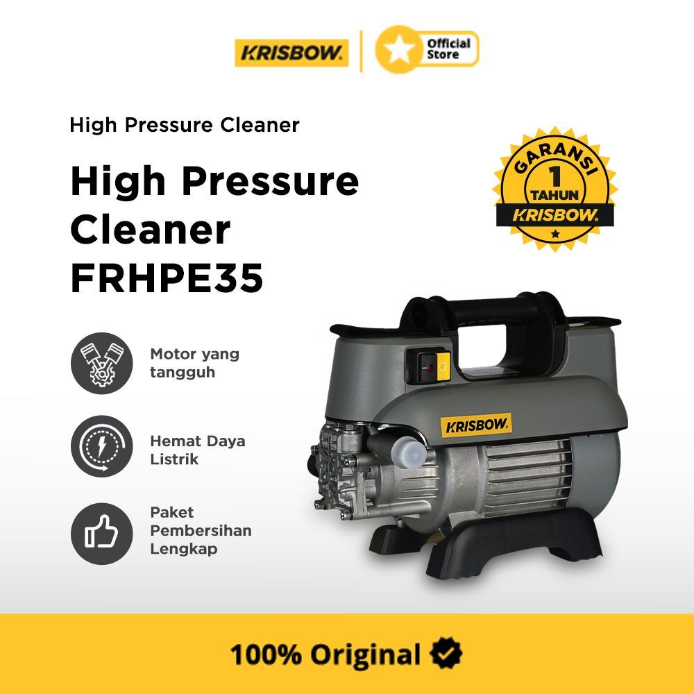 Krisbow High Pressure Cleaner Jet Cleaner 35 Bar Frhpe35 - Abu-Abu Alat Cuci AC Alat Cuci Motor Mesi