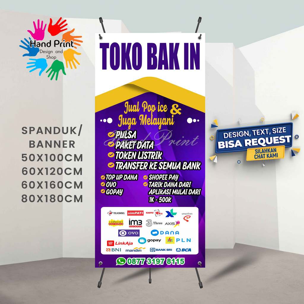 Cetak Spanduk Banner Jual Pop Ice Dan Juga Melayani Pulsa Paket Data DLL Ungu   MMT Spanduk Custom 6