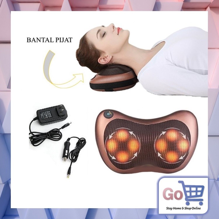 Go - 815 Bantal Pijat Massage Pillow Electric / Car and Home Massage Pillow / Massage Pillow