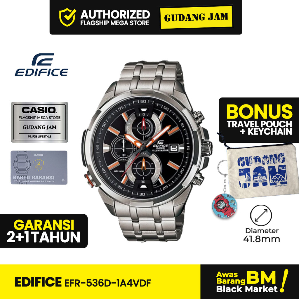 Edifice Jam Tangan Pria EFR-536D-1A4VDF Stainless Steel Strap