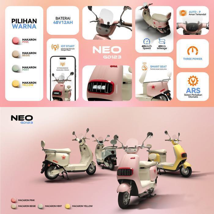 Sepeda Listrik NEO GD123 Goda sepeda listrik - pink