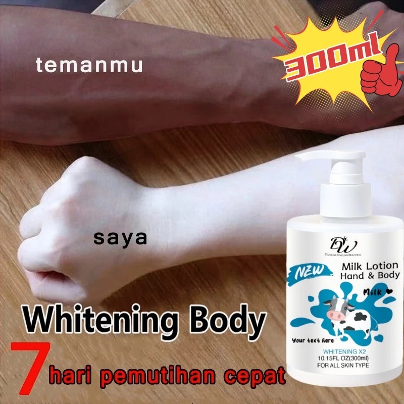DW Milk Whitening Body Lotion 300ML Lotion Moisturizing Pemutih Badan Niacinamide Whitening Lotion B