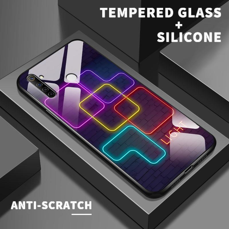 Tempered Glass Case For Realme Narzo 10 20 Pro 20A 30 5G 30A 50 4G 50A Prime 50i N53 N55 Silicon Bac
