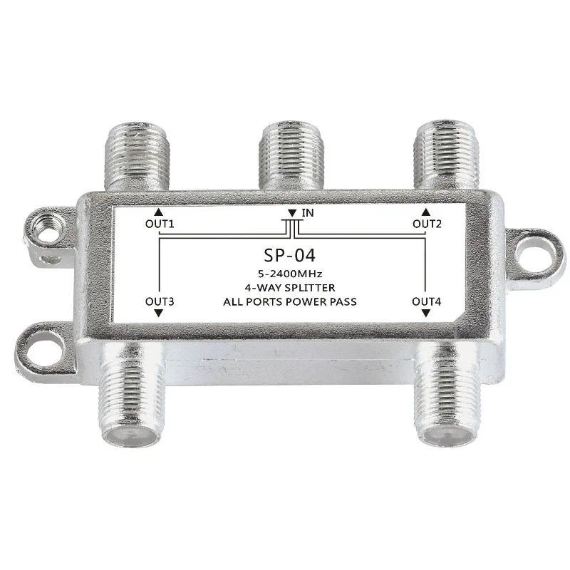 4 Way TV Antenna Satellite Splitter TV Splitter stributor Coaxial Cable Antenna Cable TV Signal Spli