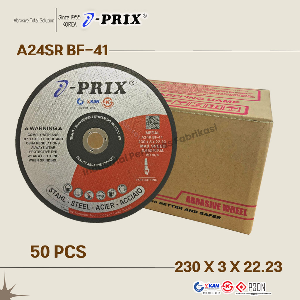 Batu Gerinda 9 Inchi Metal I-PRIX 230 X 3 Mata Potong 230X3 Cutting Wheel Disc 9X3 230mm Batu Tebal 
