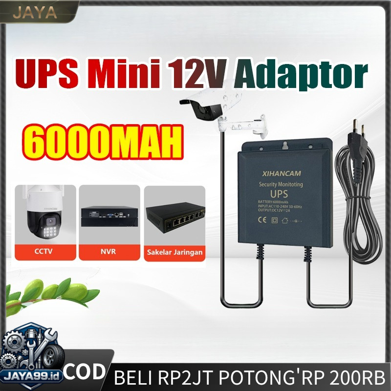 [COD] JAYA XIHANCAM Security Monitoring UPS Mini 12V Adaptor 6000MAH UPS Mini 12V Adaptor Power DC M