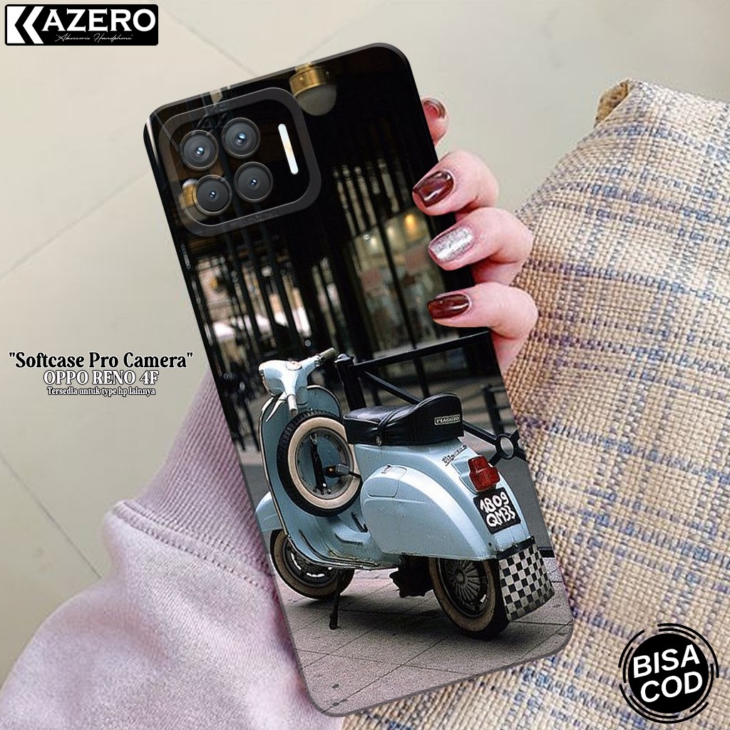 Softcase Pro Camera OPPO RENO 4F - Fashion Case Vespa - Case OPPO RENO 4F Terbaru - Casing OPPO RENO