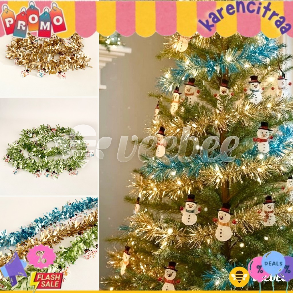 Tali Hias Natal Motif Snowman Doff | Slenger Natal | Slinger Natal | Tali Hias Pohon Natal TERLARIS 