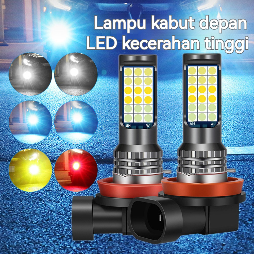 2PCS LED FOGLAMP 3 WARNA H8 H11 H16 AVANZA XENIA CALYA SIGRA AGYA AYLA ERTIGA JAZZ BRIO ROCKY RAIZE 