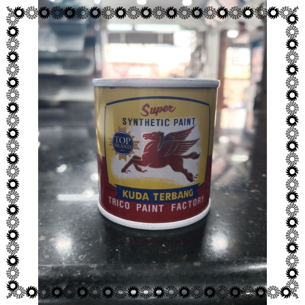 cat minyak kuda terbang merah 0,1liter/cat kayu/cat besi