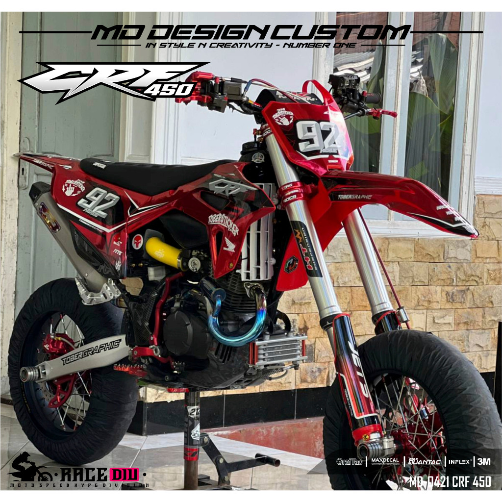 0421 (COD) Sticker Decal CRF 450 FullBody Bebas Request Terbaru - Sticker Premium CRF Terbaru - Stic