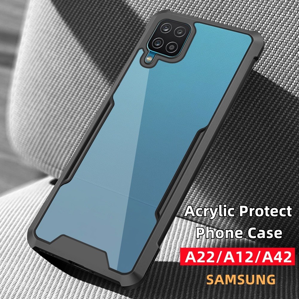CASE SAMSUNG A12 / A22 4G / A22 5G CASE TRANSPARAN CLEAR FUSION ANTI SHOCKPROOF BLACK