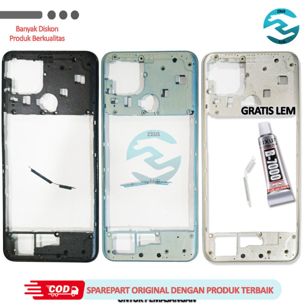 Tulang Tengah / Bezel / Bazel / Bajel / Rangka Casing Bezel Oppo A15 / A15s 2020 [ Gratis Lem 3ml ]