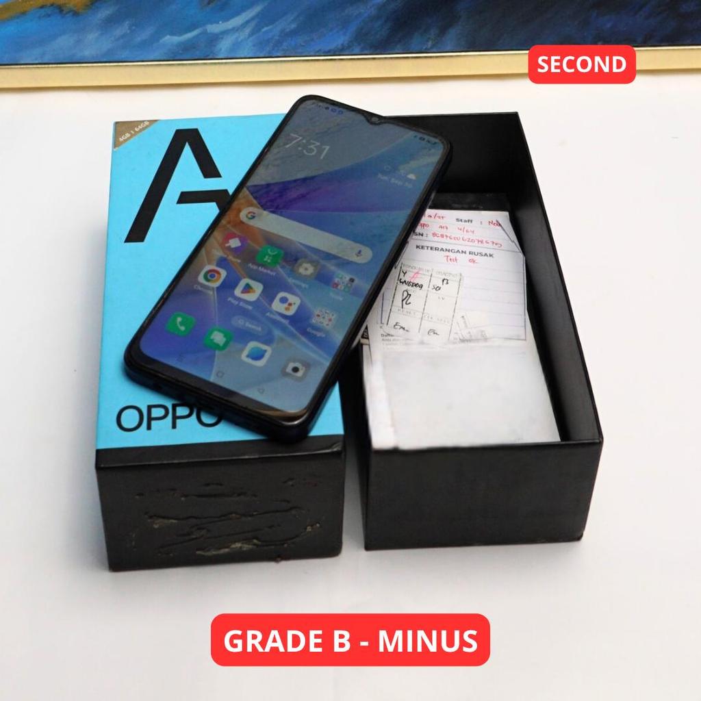 OPPO A17 4/64 GB GRADE B - MINUS HP SECOND ORIGINAL SINAR MUTIARA CELL