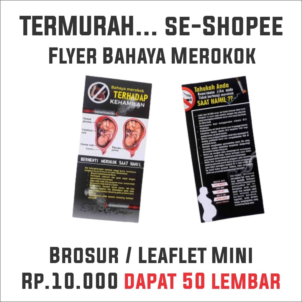 Brosur / Flyer Bahaya Rokok untuk Kehamilan, Bahaya Rokok, Brosur bahaya Merokok