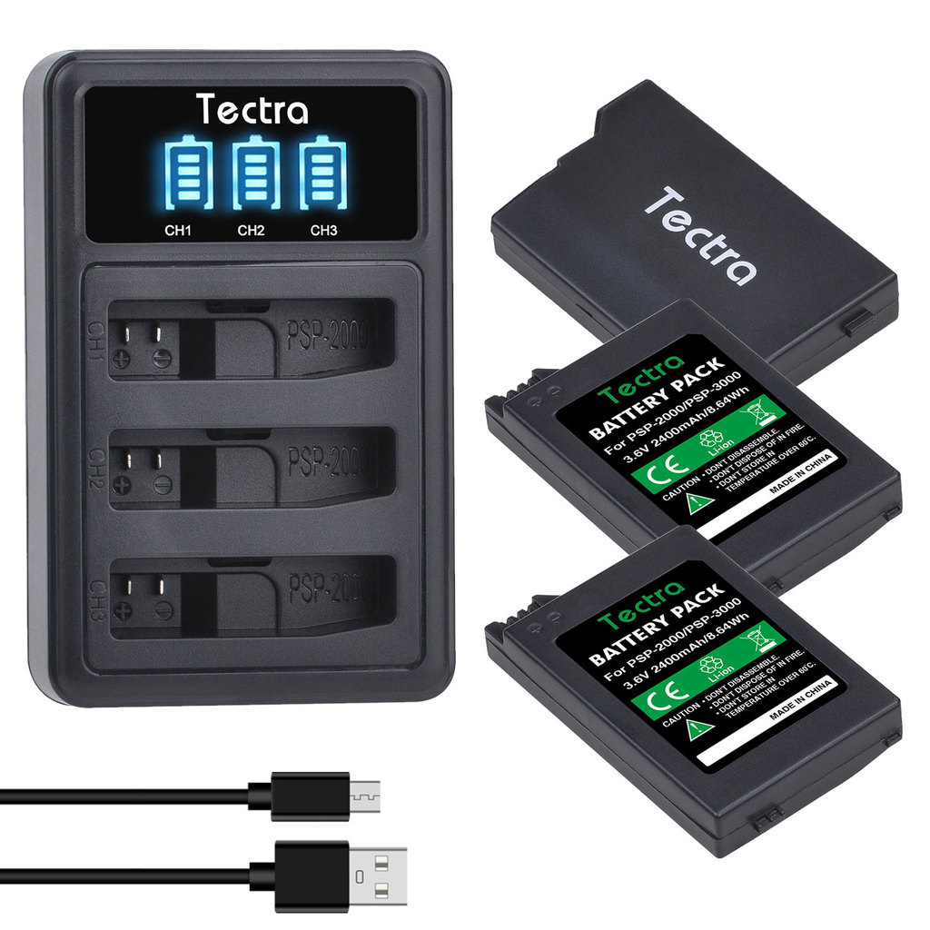 PSP2004 PSP2005 PSPS110 2400mAh Liion Gamepad BatteryCharger for Sony PSP2000 PSP3006 PlayStation Po