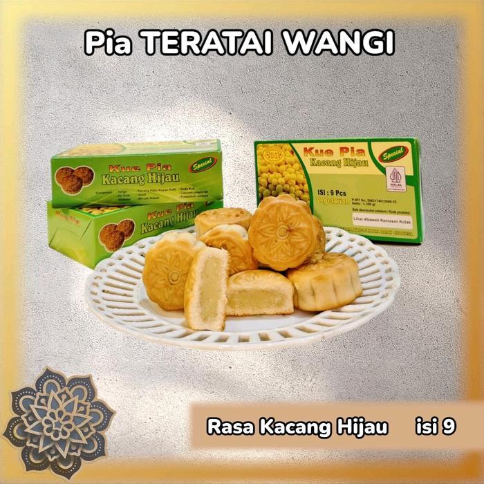 Kue Pia Teratai Wangi Kacang Hijau & Kacang Hitam Cemilan Makanan Ringan Kering Halal Vegetarian Foo
