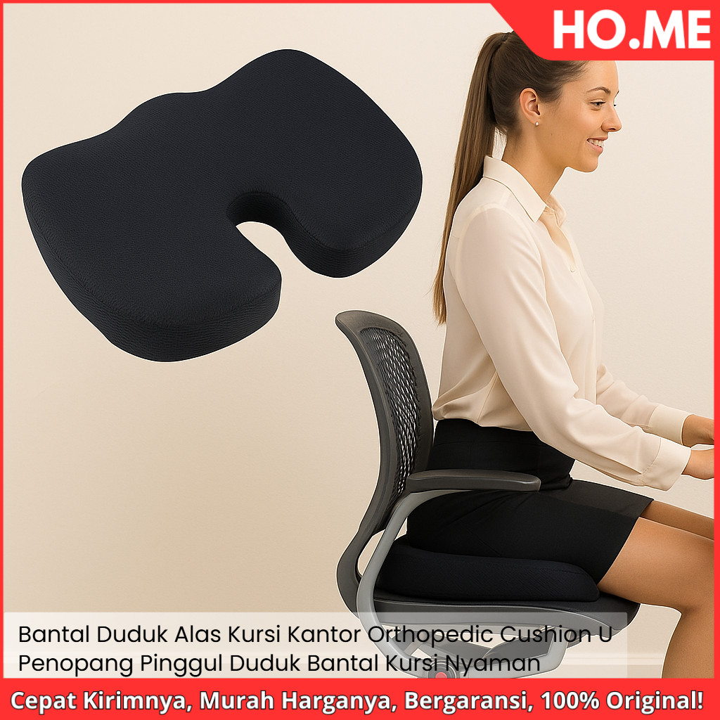 [HO.ME] Bantal Duduk Alas Kursi Kantor Orthopedic Cushion U - Penopang Pinggul Duduk - Bantal Kursi 