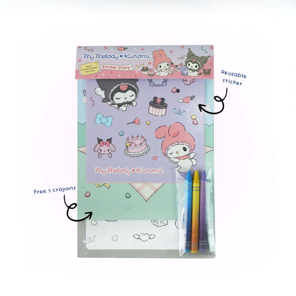 ADINATA My Melody Kuromi Sticker Story | Sticker Story Book | Stiker Adinata