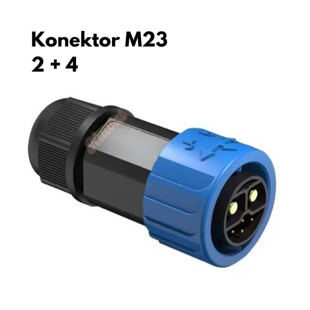 United T1800 Male Konektor M23 2+4 | baterai charger motor listrik united
