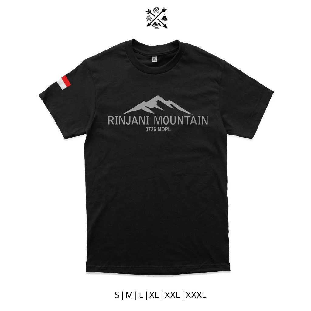 Kaos Pendaki Gunung Rinjani Lombok - Baju Pria & Wanita Lengan Pendek & Panjang Cotton Combed 24s~FR