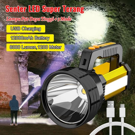 Senter LED Super Terang 3 Mode Senter Camping Jumbo Multifungsi Senter Berkemah Raksasa LED Super Te