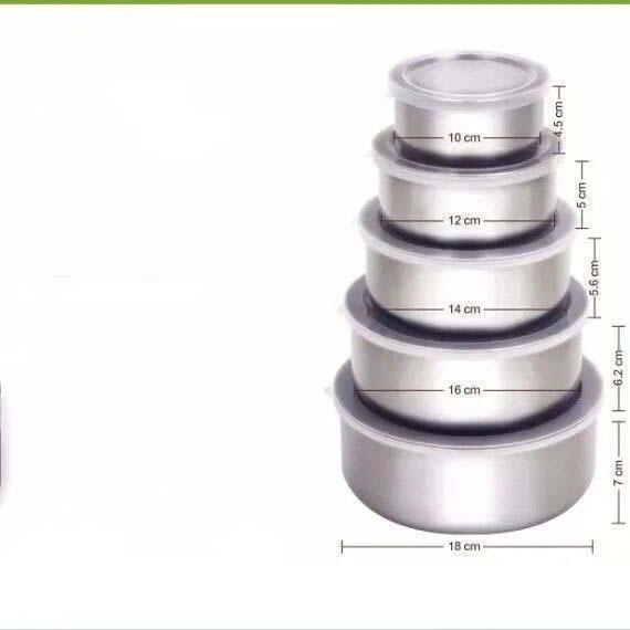 Rantang Stainless Steel Isi Set 5 Susun Tutupan Plastik Versi Tebal Import 866 - Warna