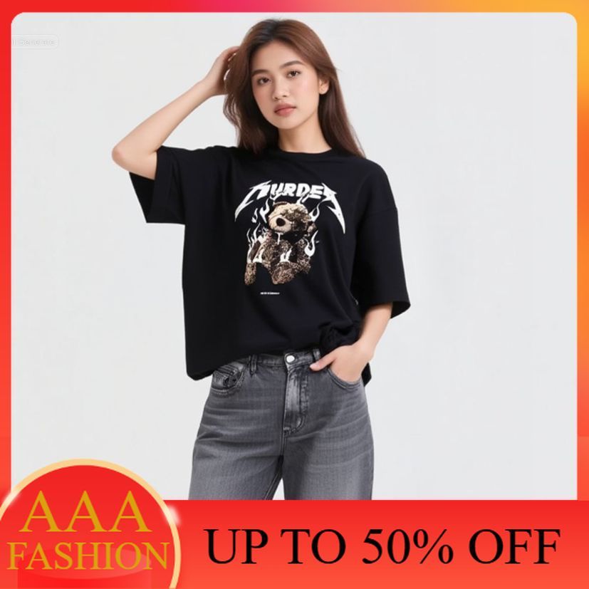AAA FASHION Atasan Wanita Kaos Oversize Murder Beruang Jumbo Ld 106