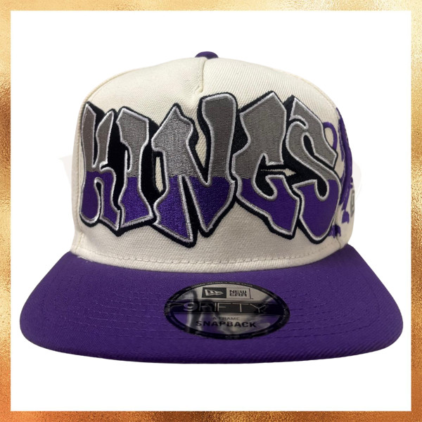 Topi New Era NBA Sacrameto Kings White Purple Snapback 9FIFTY Hat Original