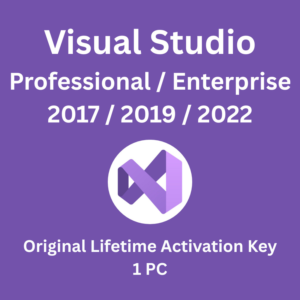 Visual Studio Professional / Enterprise 2022 | 2019 | 2017 Original Lifetime Activation Key