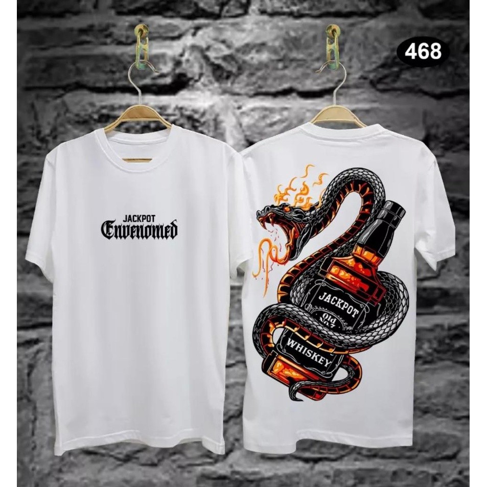baju kaos distro T-shirt motif naga api putih baju kaos dragon sukajan kaos distro pria lengan pende