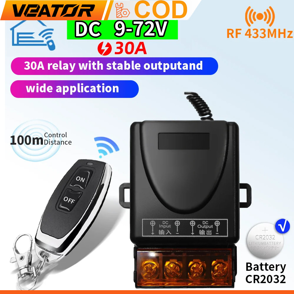 AC220V 30A Daya Tinggi On off Remote 433Mhz Saklar Kontrol Jarak Jauh Pemancar Kontrol untuk Motor P