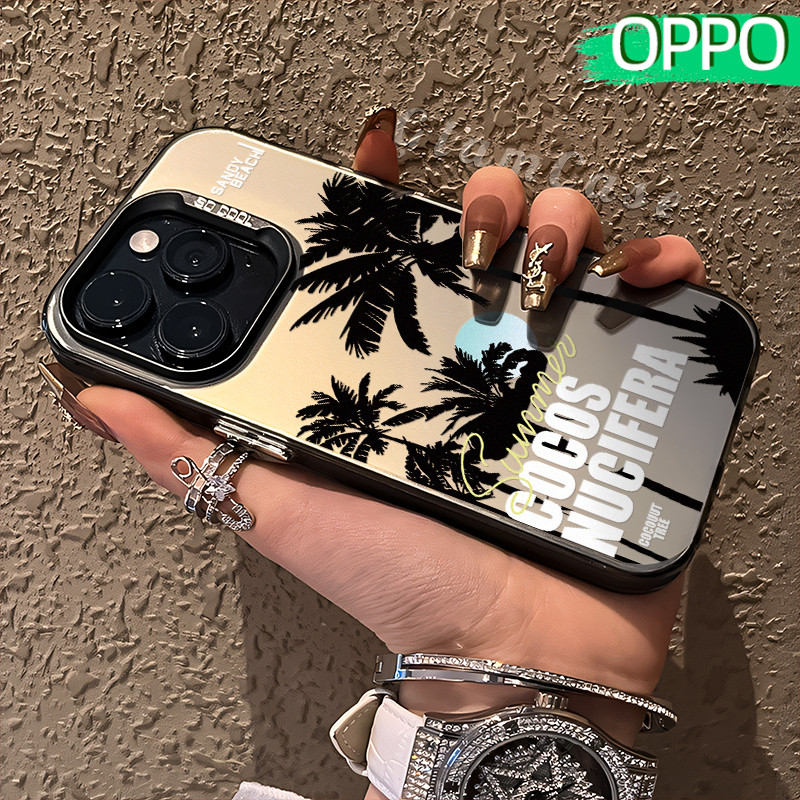 Estetik Tree Glossy Hologram PC Case OPPO A18 A57 A16 A15 A17 A60 A3x A3s A5s A54 A53 A12 A31 A58 A1