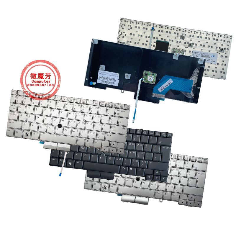 New FOR HP Elitebook 2760P 2760 2740 2740P laptop keyboard silver MP09B63US64421 with Point Stick 90