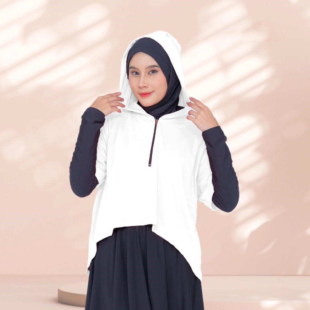 Hijab Hoodie Rompi Sporty Instan | Vest Rompi Hoodie Olahraga Muslim Wanita Terbaru