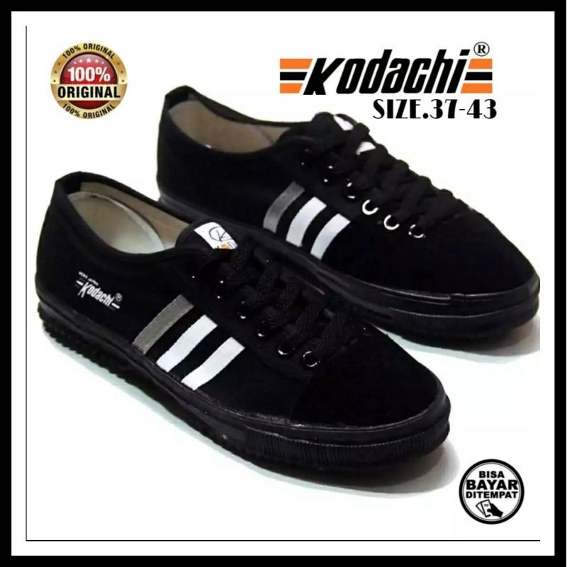 Kodachi 8111 Sepatu Kodaci Capung Jadul Classic Pria Hitam Polos Tali Size 37 sd 43 Keren Kekinian