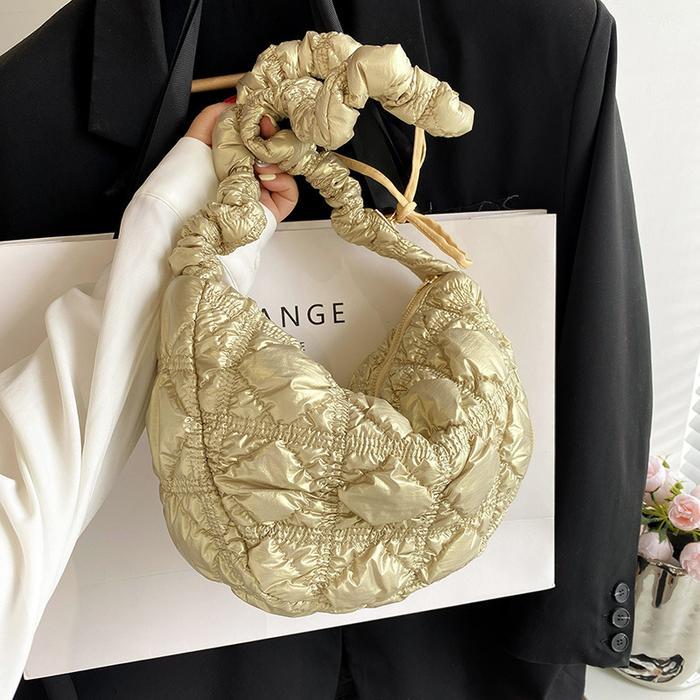 Puffy Bag Warna Glossy Ukuran Sedang Dumpling Bag Korea Import Tas Hand Bag  Shoulder Wanita Tas  Y2