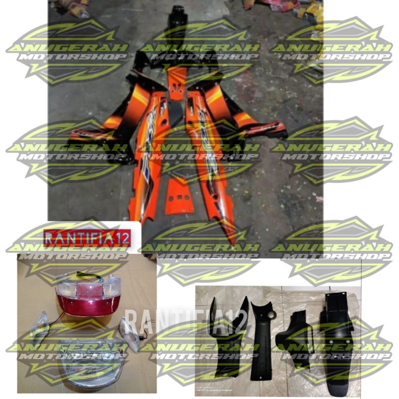 cover bodi Fizr full set bodi motor fizr full clucth orange hitam 2003