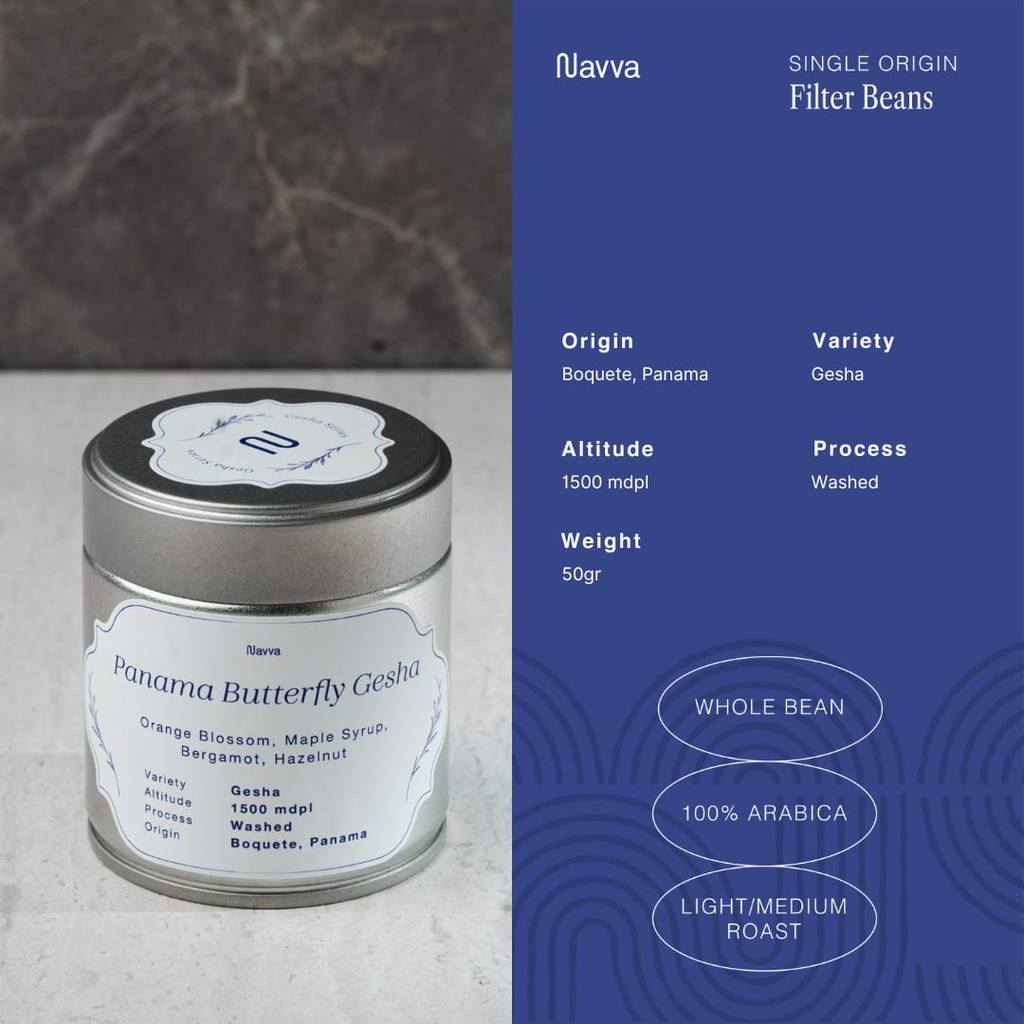 50 gr Panama Butterfly Gesha - Biji Kopi Eksotis Geisha Navva Roastery Exotic Filter Coffee Beans